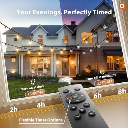 addlon Outdoor String Lights 100FT G40 with Remote 54 LED Shatterproof Bulb - Image 6