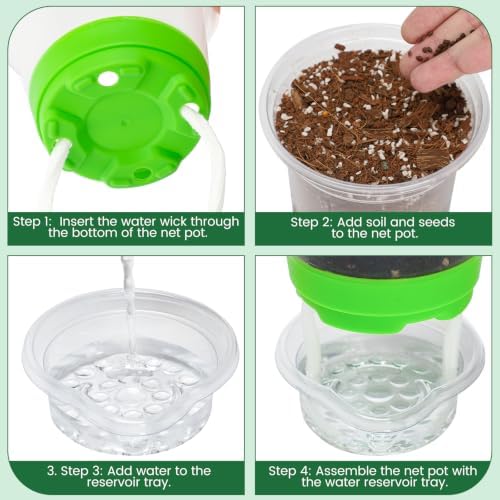 MIXC Self Watering Nursery Plant Pots with Silicone Base, 4-Inch, 12-Pack - Image 3
