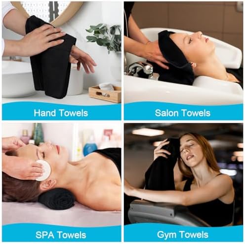 Orighty 24-Pack Black Hand Towels, 16x29 inch Microfiber Gym Towels - Image 7