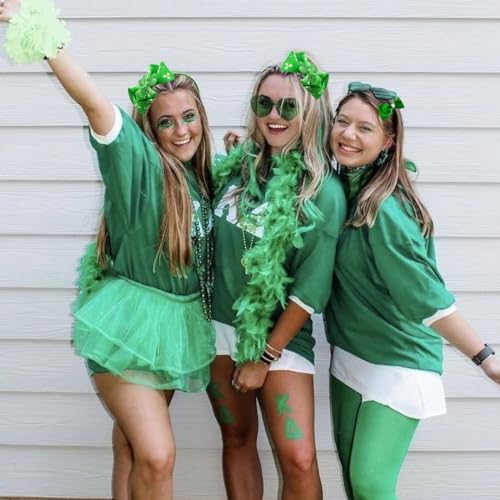 7Pcs St. Patrick's Day Hair Bows Clips for Girls Hair Accessories Toddler Bows for Girls Kids(Green) - Image 2