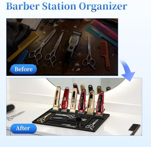 Magnetic Barber Mat for Clippers, Station Organizer with 6 Magnets - Image 6