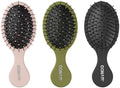 Conair Detangling Mini Hair Brush Set, Detangler Brushes, Wet or Dry, Detangler for All Hair Types, Brushes for Women, Matte Pink, Green, Black, 3 Count Travel Size (Pack of 8) by conair