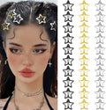 Star Hair Clips 2000s Y2K Hair Accessories-30 PCS 1.18" -Black Gold Silver by SAOROPEB