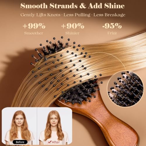 Small Boar Bristle Hair Brush British Craftsmanship Handmade - Image 4