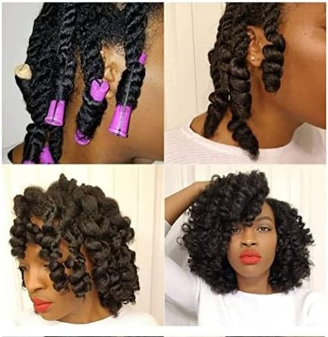 20pcs Perm Rods Set for Natural Hair Purple Plastic Cold Wave Rods Hair Curling Rollers with Steel Pintail Comb Rat Tail DIY Hairdressing Tools（20pcs Purple） - Image 7
