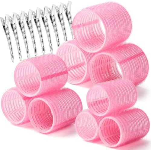 Teenitor 18pcs Hair Rollers Set Pink Hair Rollers for Women and Hair Clips by PERFECTYOURBEAUTY