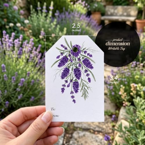 48 Lavender Floral Plantable Seed Paper Gift Tags - Image 2