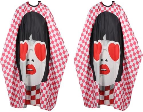 Professional Hair Cutting Cape(2 Pack), Salon Barber Cape with Adjustable Snap Closure by YELEGAI