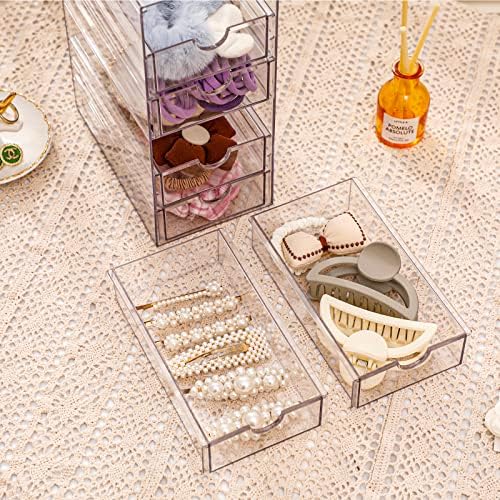FABROK Clear Hair Accessory Organizer Box with 6 Drawers - Image 6