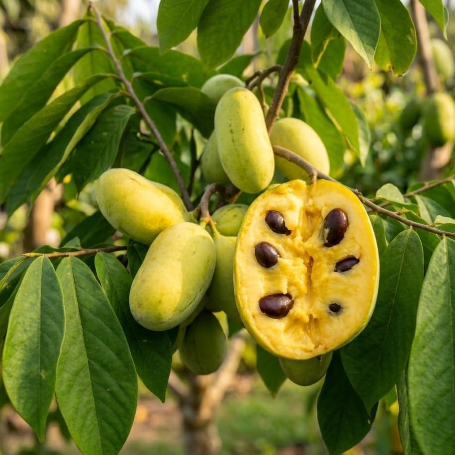 American Paw Paw Tree Live Plant Asimina Triloba Plant Sweet Pawpaw Hardy Banana Tree Ornamental Fruit, 2-3 Ft Tall Gallon Pot, 1-2 Year Old Plant - Image 3