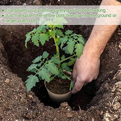 HXSEMAYIG 100PCS Peat Pots, 3.15Inch Seed Starting Pots with Drainage Holes Round Nursery Pot, Garden Germination Nursery Pot Bonus 20 Plant Labels - Image 5