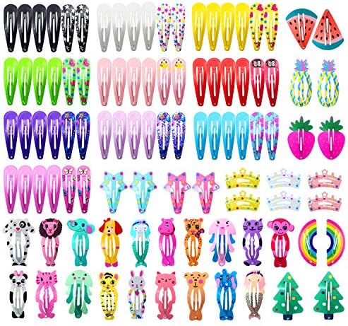 Hair Clips for Girls, Funtopia 100Pcs Snap Barrettes for Kids Teens Women by Funtopia