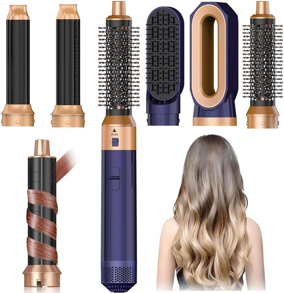Hair Dryer Brush 5 in 1, Negative Ion Blow Dryer Brush Set - 110,000 RPM High -Speed Hot Air Brush Air Styler Curling Wrap Air Curler,Curling Iron Hair Styling Tools for Straight Curl Drying Smoothing by Unknown