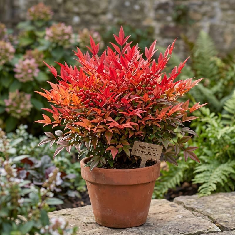 3 Harbor Dwarf Nandina Live Plants (Nandina Domestica), 6-8" Tall in Quart Pot, Low Maintenance, Compact Evergreen Shrub with Red Seasonal Foliage, Ideal for Garden & Landscape - Image 5