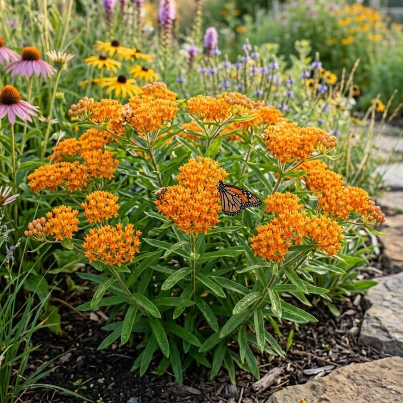 Orange Tuberose Milkweed Plant Live, Well-Rooted 4-6" Potted Plant, Cold-Hardy Butterfly Host Plant for Sunny Patios and Landscapes - Image 6