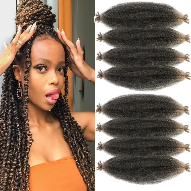 8 Packs 24 Inch Pre-Separated Springy Afro Twist Hair Suitable For Damaged Soft Locs Synthetic Marley Twist Braiding (1B/27, 24 Inch (Pack of 8)) by Celie