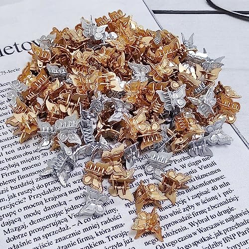 100 Pieces Assorted Color Butterfly Hair Clips, Beautiful Mini Butterfly Hair Clips Hair Accessories for Women and Girls (Gold, silver, copper) - Image 3