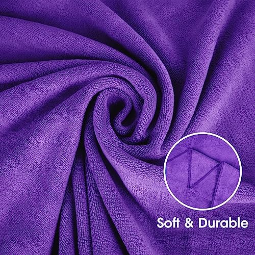 JML Microfiber Bath Towels, 2 Pack, 30" x 60", Violet - Image 3