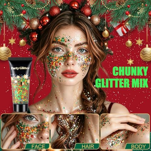 AROIC 6 Pack Glitter Gel 50ml – Face Body Hair Glitter for Festival - Image 4