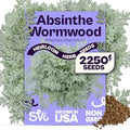 SVI 2250 Absinthe Wormwood Seeds (Artemisia Absinthium) – Wormwood Seed Pack, Worm Wood Tea, Herb Seed Packets – Non GMO Heirloom Culinary & Medicinal Herb Seeds for Indoor Garden & Outdoor Garden, by SVI