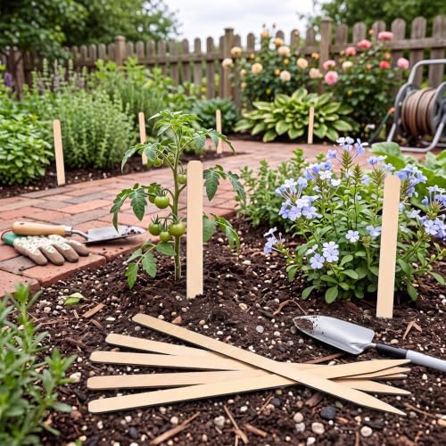 Weysat 100 Pcs 15" Wood Plant Labels for Field or Containers Plant Tags Wood Garden Labels for Seedling Stakes Markers Nursery Seed Tags with Smooth Surface for Pot Herbs Flowers Vegetables - Image 5