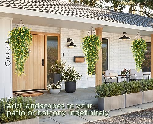 RECUTMS Outdoor Fake Hanging Plants,Draping Plant Vine,Faux Eucalyptus Leaf - Image 6