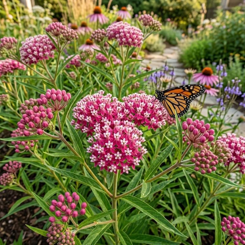 Milkweed Plants Live, Purple Swamp Milkweed Plants, 4-6 Inch Tall - Image 6