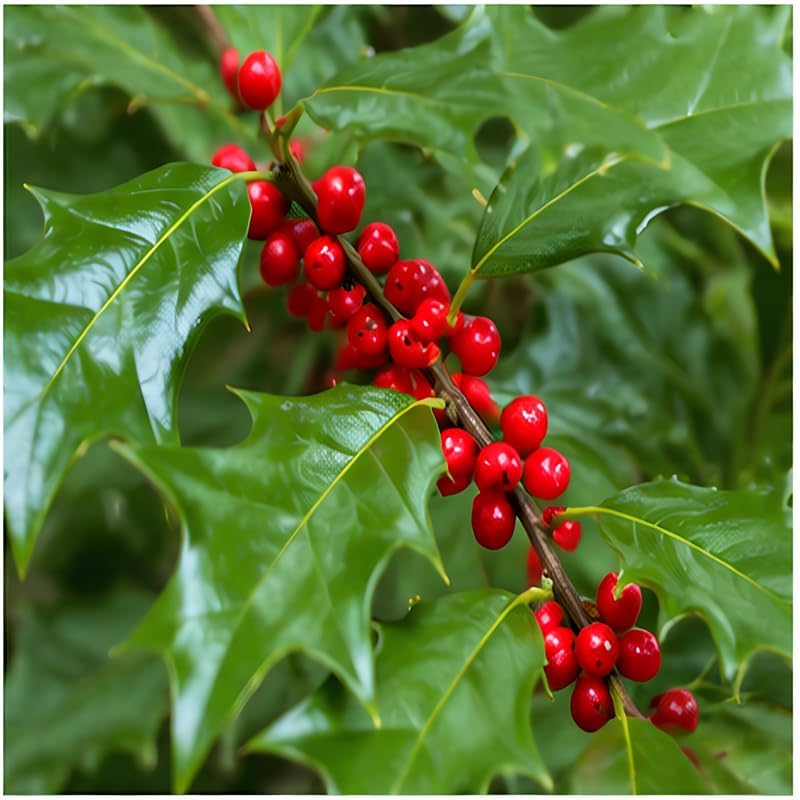 Live Holly Plant, Oak Leaf Holly Plant 6-12" Tall in 4" Pot, Low Maintenance Evergreen Shrub, Live Evergreen Plant for Outdoor Landscape - Image 5