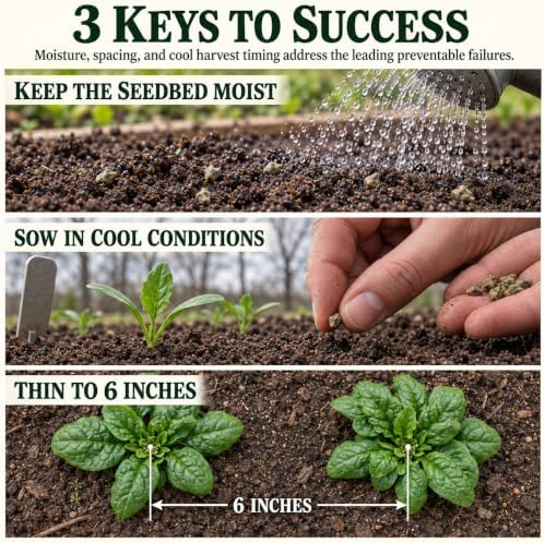 500 Spinach Seeds for Planting - Heirloom, Bloomsdale Long Standing - Image 5