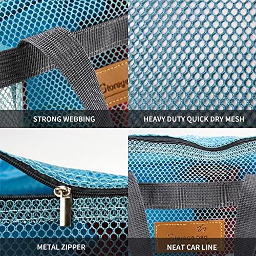 TOPASION Mesh Shower Caddy Bag Portable Hanging Toiletry and Bath Organizer with Zipper for Travel, Gym, Camping, College Dorms, Beach - Image 2