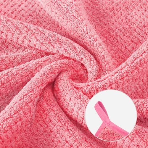 MaopaoBeauty 6 Pack Washcloth Towels Set, Waffle Hand Towels Set, Microfiber Super Soft Highly Absorbent, Sturdy Quick Drying Towels for Bathroom, Gym, Sports, Yoga, Hot Pink - Image 4