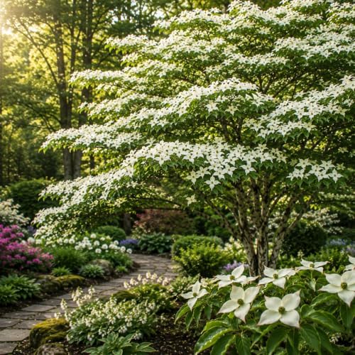 Kousa Japanese Dogwood Tree - Cornus Kousa in Quart Pot - 6-12" Tall, Live Tree for Pollinator Gardens and Patios by GINGERGLOW