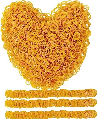 AIWOQI Rubber Bands Mini Small 2000pcs rubber band 0.5in Strong Yellow by AIWOQI