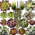 Artificial Succulent Plants Fake Assorted - 16 Pack - Unpotted Face Succulent Plants - Realistic Textured Succulents Picks - Fake Plants for Decoration - Faux Aloe Cactus Plant Bulk by Miltonson
