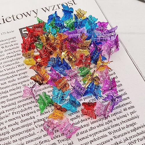 100 Pieces Assorted Color Butterfly Hair Clips, Beautiful Mini Butterfly Hair Clips Hair Accessories for Women and Girls (Transparent color) - Image 3