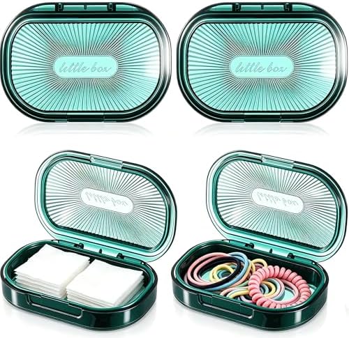 Travel Qtip Holder with Lid,4 Pcs Portable Swab Container,Geen by ESEHGS