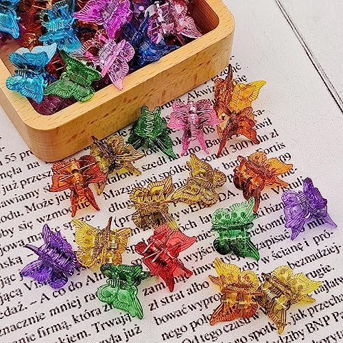 50 Pieces Assorted Color Butterfly Hair Clips, Beautiful Mini Butterfly Hair Clips Hair Accessories for Women and Girls (50 Pack Transparent color) - Image 4