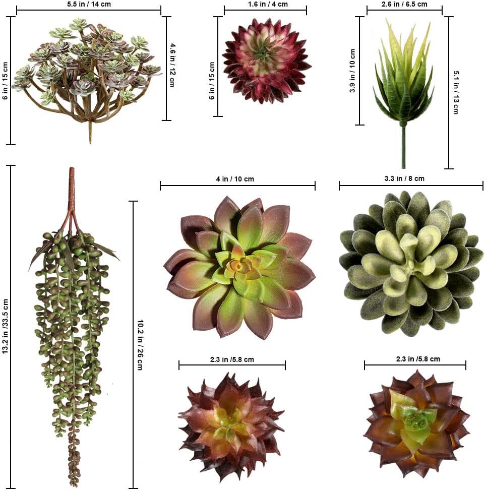 Artificial Succulent Plants Fake Assorted - 16 Pack - Unpotted Face Succulent Plants - Realistic Textured Succulents Picks - Fake Plants for Decoration - Faux Aloe Cactus Plant Bulk - Image 7