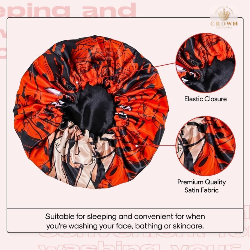 3 PCS Satin Bonnet Set for Women & Men, Silky Sleep Caps for Hair Protection, Adjustable Elastic Bonnet (A3) - Image 4
