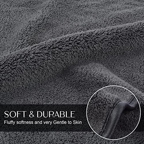 KinHwa Gray Bathroom Hand Towels, Microfiber Face Towels, 16x30 Inch - Image 4