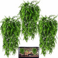 HERCOCCI 3 Pack Reptile Plants, Terrarium Hanging Plants Vines Artificial Leaves Habitat Decorations with Suction Cup for Bearded Dragon Hermit Crab Lizard Snake Geckos Chameleon by HERCOCCI