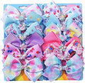 5 Inch Hair Bows for Girls,Colorful Rainbow Heart Girls Hair Bows by Dwenarry