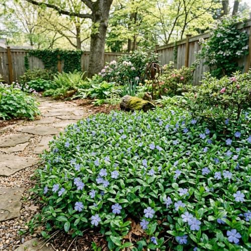12 Vinca Minor Live Vines Rooted, Periwinkle Ground Cover Plant - Image 5