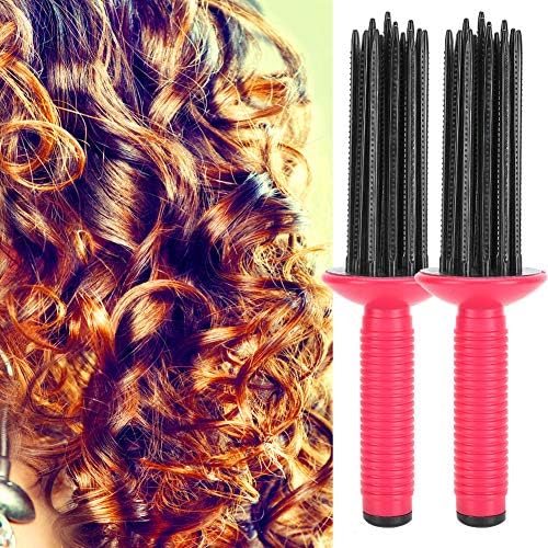 Hairstyling Tools Hair Curler Curling Wand, 2pcs Hair Styling Curler Curls Comb Hair Curler Curling Make Up Brush Roller Tool for Home Travel Hair Salon Use (17 Comb Teeth) - Image 4