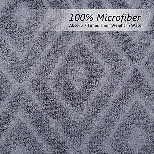 JML Microfiber Bath Towels Set of 2, 30" x 60", Grey Diamond - Image 3
