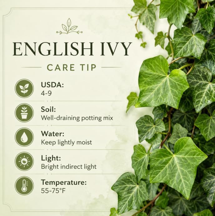 Pack of 2 Plants in a Pot English Ivy Plants Live, Green Vine Plants 3 to 5 Inch Tall, Trailing Foliage Plants for Indoor and Outdoor Garden, No in CA - Image 4