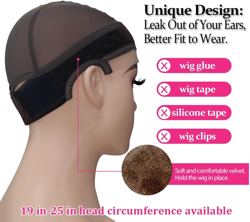 Labhairs Wig Grip Cap for Women, Lace Hairline & Part, Non-Slip, Brown - Image 3