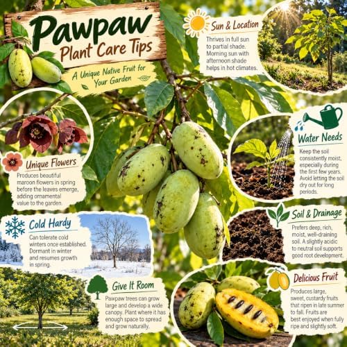 2 Pawpaw Live Fruit Trees, Cold Hardy, 6–12" Tall, Potted - Image 3