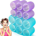 BESSEEK Hair Rollers Sets, 12 Pcs Self Grip Salon Hair Dressing Curlers, Jumbo Large Rollers for Long Short Hair, DIY Curly Hairstyle for Women, Heat-free Hair Curlers (6XLarge+6XMedium) by BESSEEK