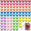 100 Pieces Assorted Color Butterfly Hair Clips, Beautiful Mini Butterfly Hair Clips Hair Accessories for Women and Girls (Matte Colors) by Ruocce